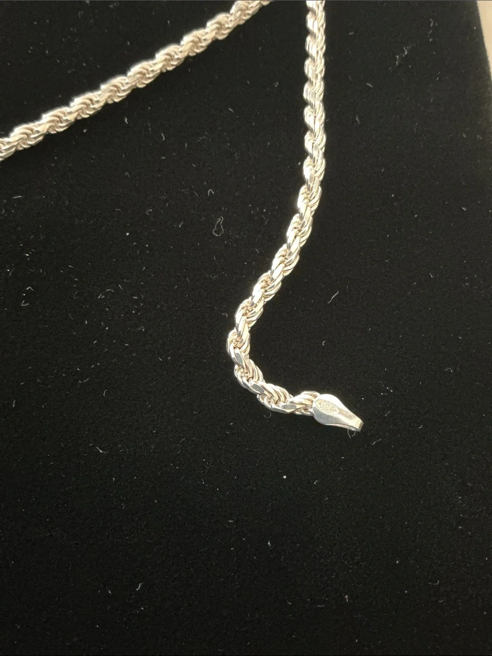 Sterling Silver Rope Chain Necklace - Silver